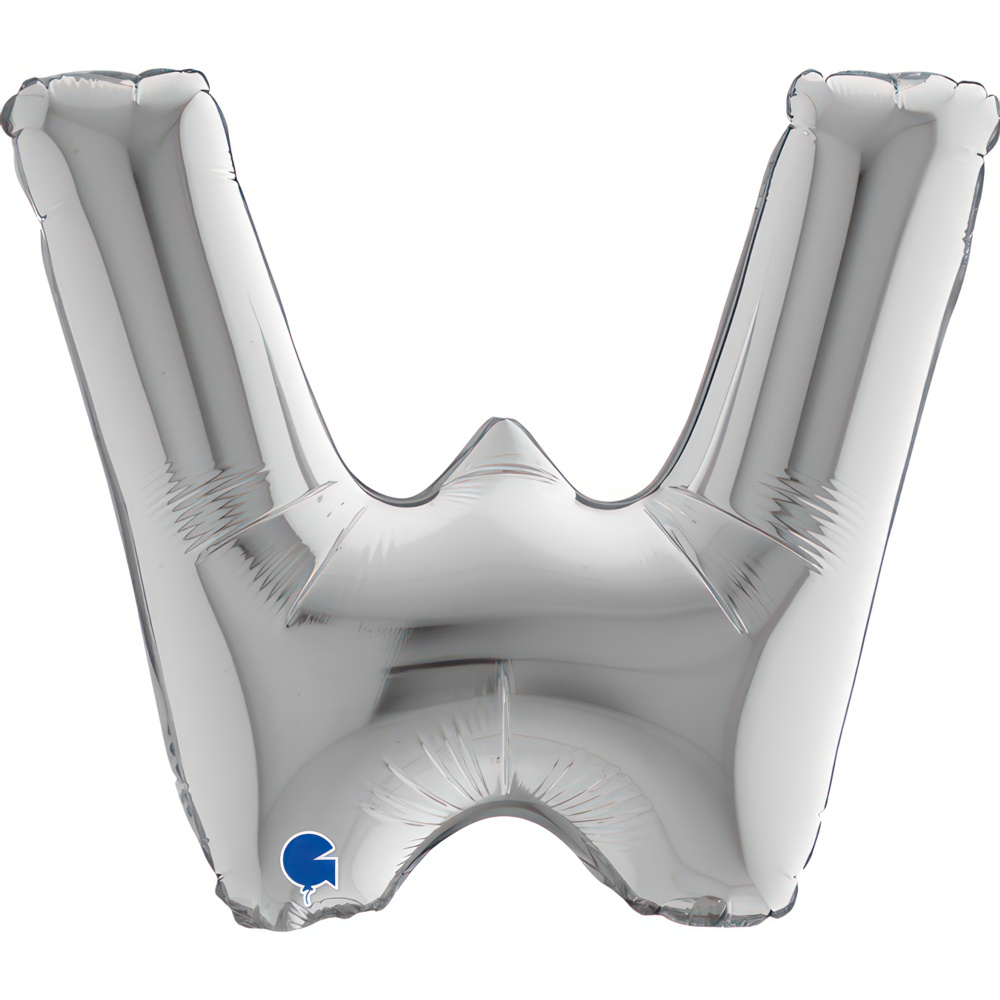 Letter W Silver Mini Single Pack14"