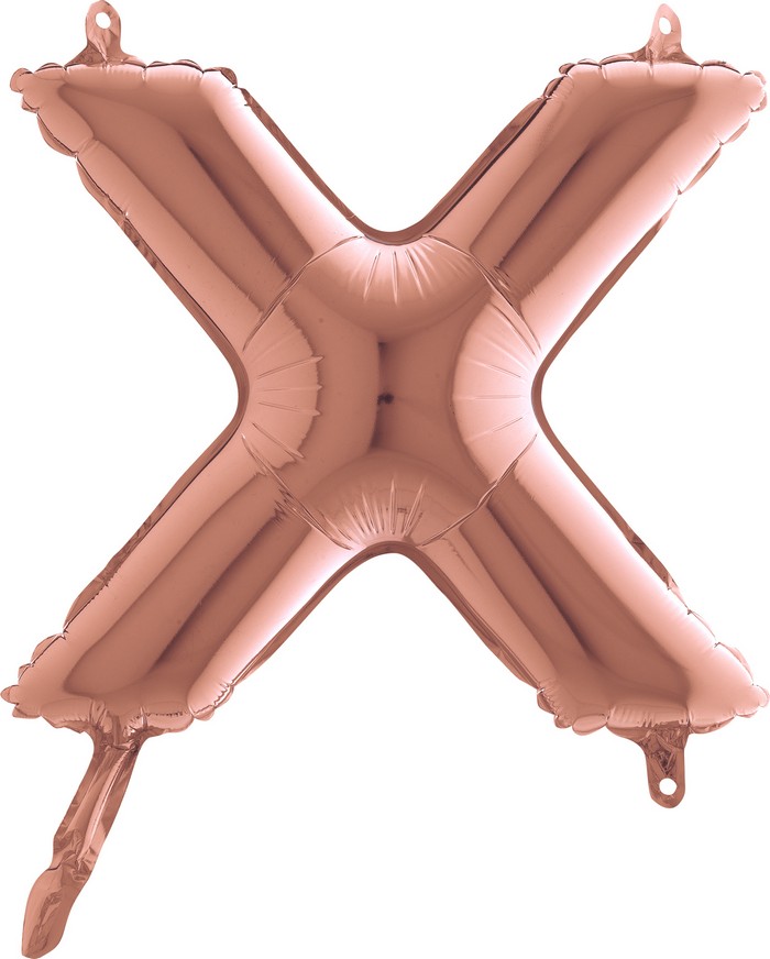 Letter X Rose Gold MiniSingle Pack14"