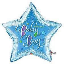 WELCOME BABY BOY STARS 36" JUMBO PKT
