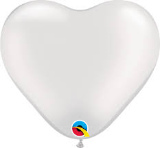6" PEARL WHITE HEART (100CT)
