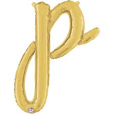 Letter P Script Gold Single Pack