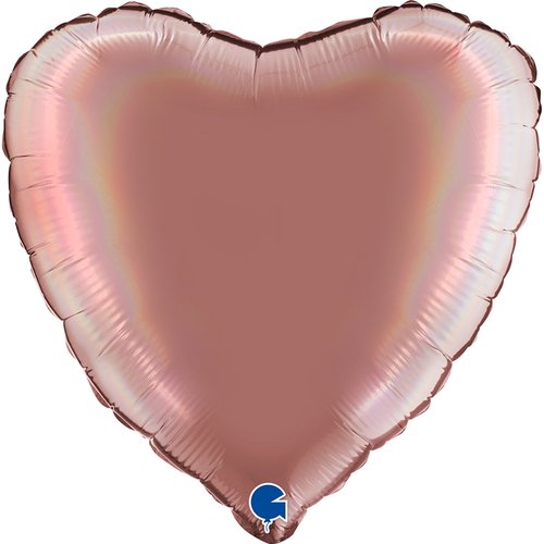 Heart 18" Rainbow Holographic Platinum Ros&egrave; -

Size
18" / 36x36 cm