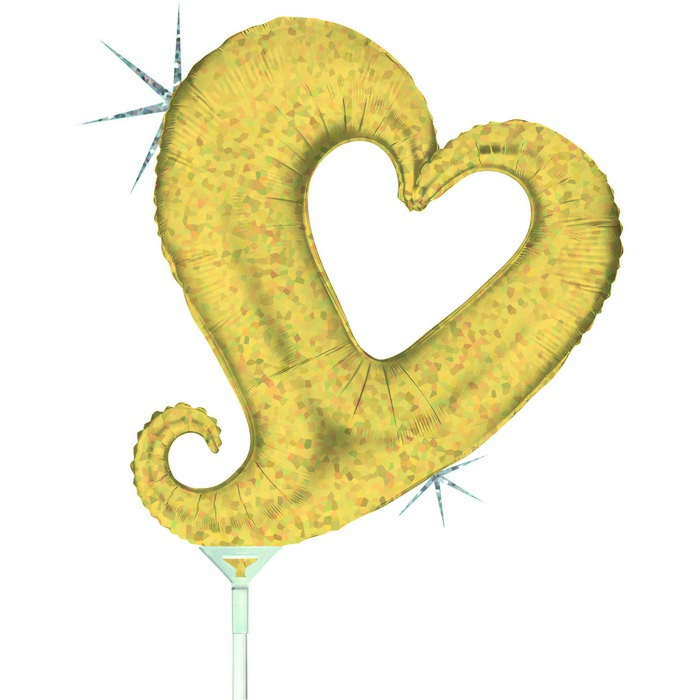 Chain of HeartsGold Holographic 

Size
14" / 32x30 cm