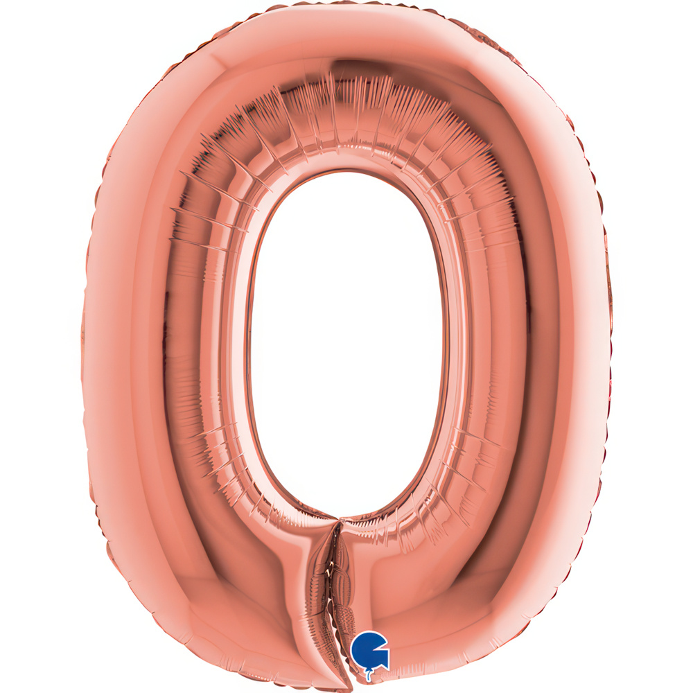 Number 0   Rose Gold 40" Single Pack