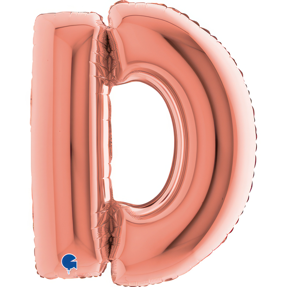 Letter D Rose Gold Single Pack 40"