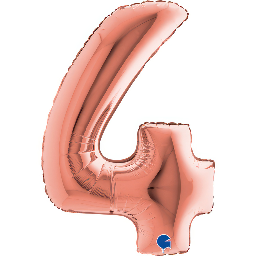 Number 4   Rose Gold 40" Single Pack