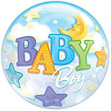 22" SINGLE BUBBLE BABY BOY MOON & STARS

QUALATEX