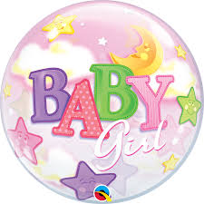 22" SINGLE BUBBLE BABY GIRL MOON & STARS

QUALATEX