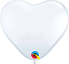 15"  HEART WHITE  (50CT)