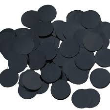 BLACK 25MM ROUND PAPER CONFETTI 100G