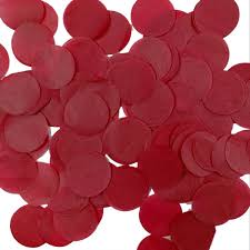 BURGUNDY 25MM ROUND PAPER CONFETTI 100G