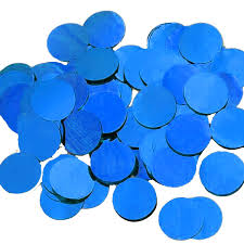 BLUE 25MM ROUND METALLIC CONFETTI 100G