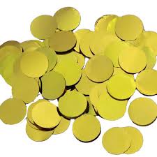 GOLD 25MM ROUND METALLIC CONFETTI 100G
