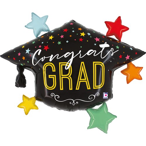 COLORFUL STARS GRAD HAT