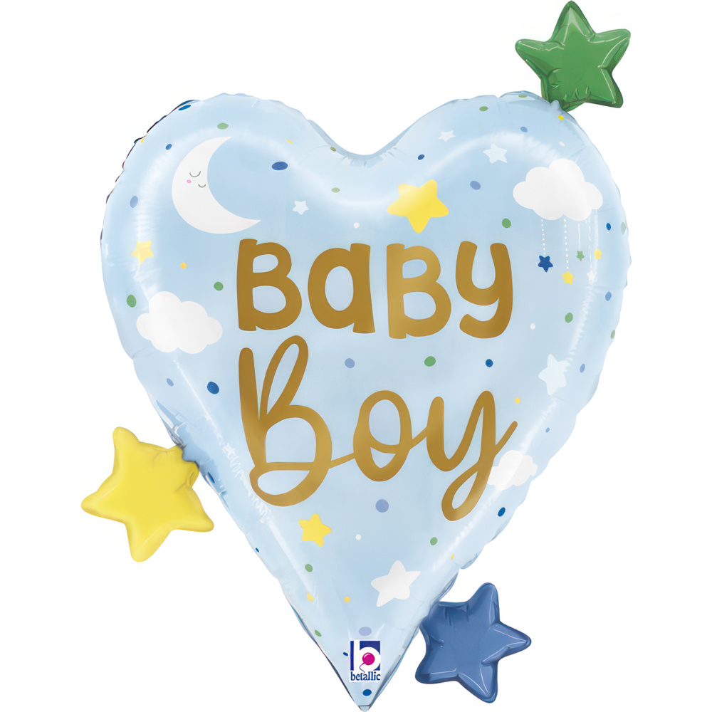25" heart BABY BOY HEART STARS

Size 25 inch / 52x62 cm