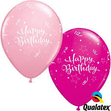 11" birthday BDAY SHINING STAR PINK&BERRY  25CT