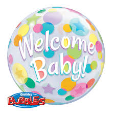 22" SINGLE BUBBLE BABY WELCOME COLOURFUL DOTS *1  CT

QUALATEX