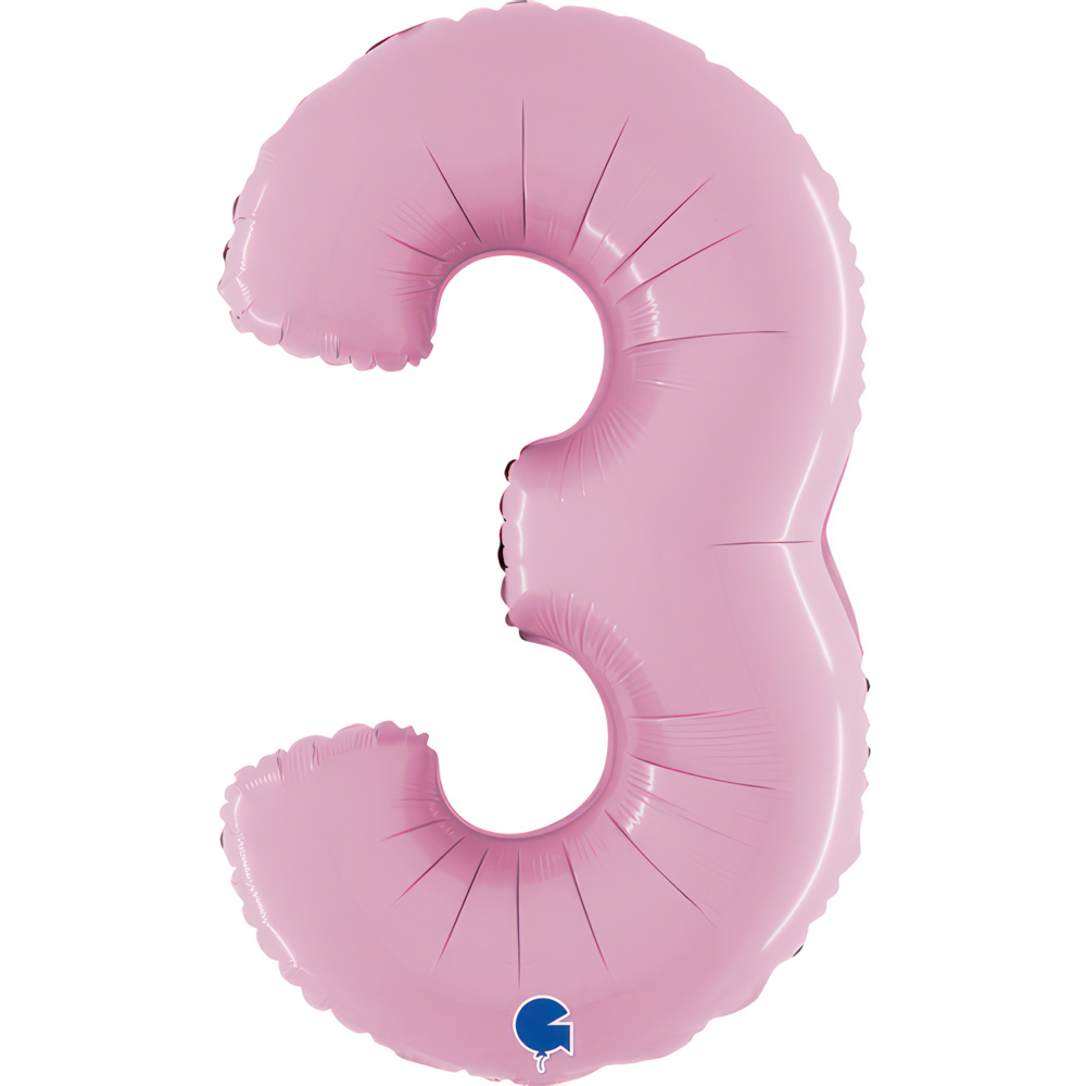 Number 3 Pastel Pink 26" Single Pack