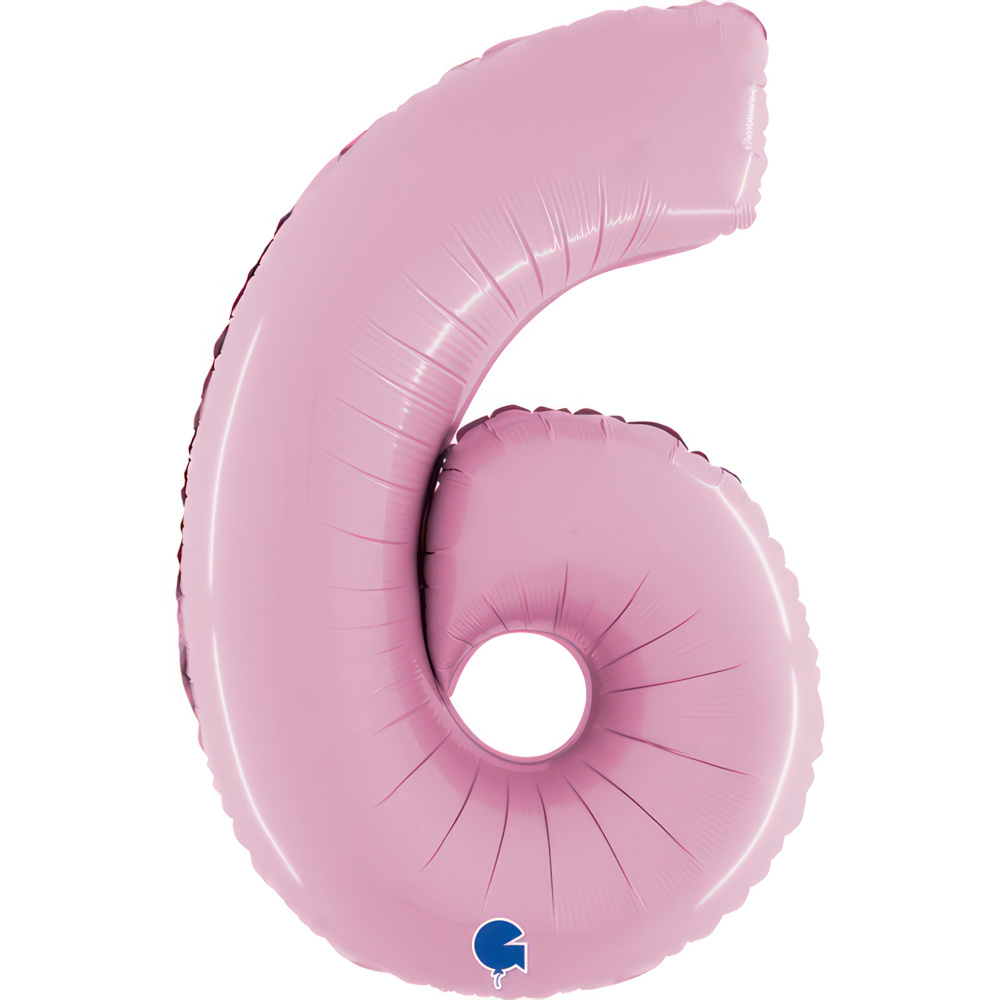 Number 6 Pastel Pink 26" Single Pack