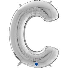 Letter C Silver 26" Single Pack