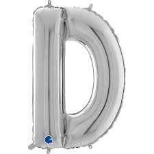Letter D Silver 26" Single Pack
