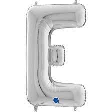 Letter E Silver 26" Single Pack