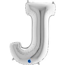 Letter J Silver 26" Single Pack