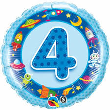 AGE 4 BLUE SPACESHIPS & ALIENS 18" PKT