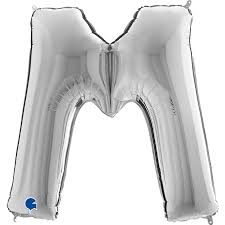 Letter M Silver 26" Single Pack