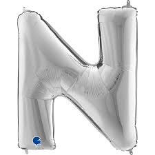 Letter N Silver 26" Single Pack
