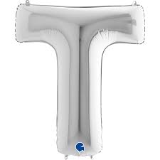 Letter T Silver 26" Single Pack