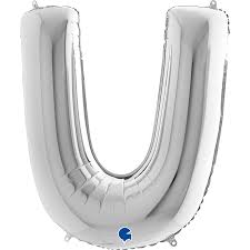 Letter U Silver 26" Single Pack