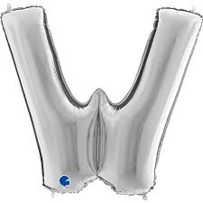 Letter W Silver 26" Single Pack
