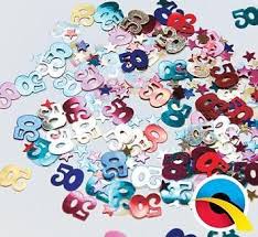 CONFETTI  AGE 50 MULTI-COLOURED BDAY