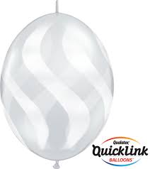 12" QLINK  WAVY STRIPES/WHT diamond clear 50CT