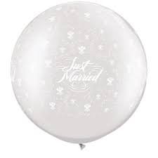 30" GIANT wedding PEARL WHITE 02CT JUST MARRIED FLOWERS-A-RND