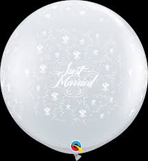 3 FT"  wedding  JUST MARRIED FLOWERS-A-ROUND DIAMOND CLEAR (2CT)