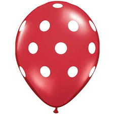 11" stampati POLKA DOTS big RED (WHT) 25CT