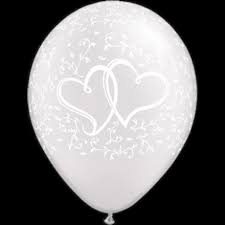 11" love PEARL ENTWINED HEARTS WHITE (25CT)