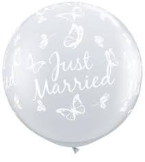 3 FT"  wedding  DIAMOND JUST MARRIED BUTTERFLIES 02CT