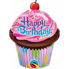 FROSTED CUPCAKE BIRTHDAY 14" MINI SHAPE FLAT