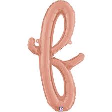 Letter F Script Rose Gold
