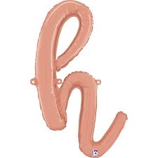 Letter H Script Rose Gold