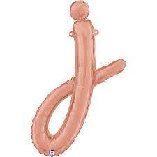 Letter J Script Rose Gold