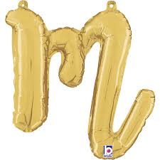 Letter M Script Gold Single Pack