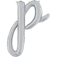 Letter P Script Silver Mini Single Pack