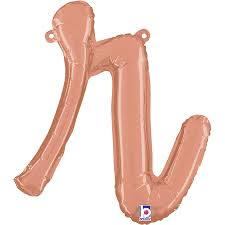 Letter R Script Rose Gold