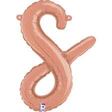 Letter S Script  Rose Gold