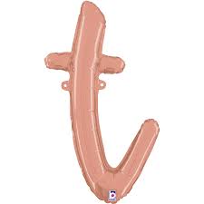 Letter T Script Rose Gold