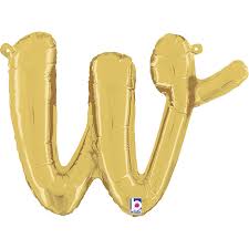 Letter W Script Gold Single Pack